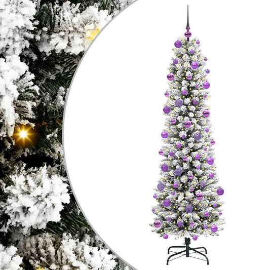 Künstlicher Weihnachtsbaum mit 300 LEDs mit Ständer Weiß 210 cm
