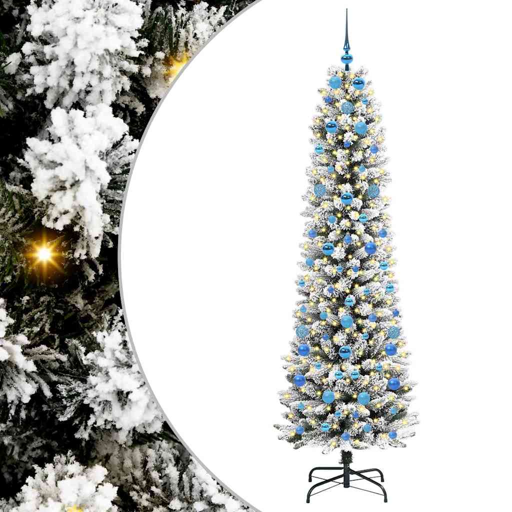 Künstlicher Weihnachtsbaum mit 300 LEDs mit Ständer Weiß 210 cm