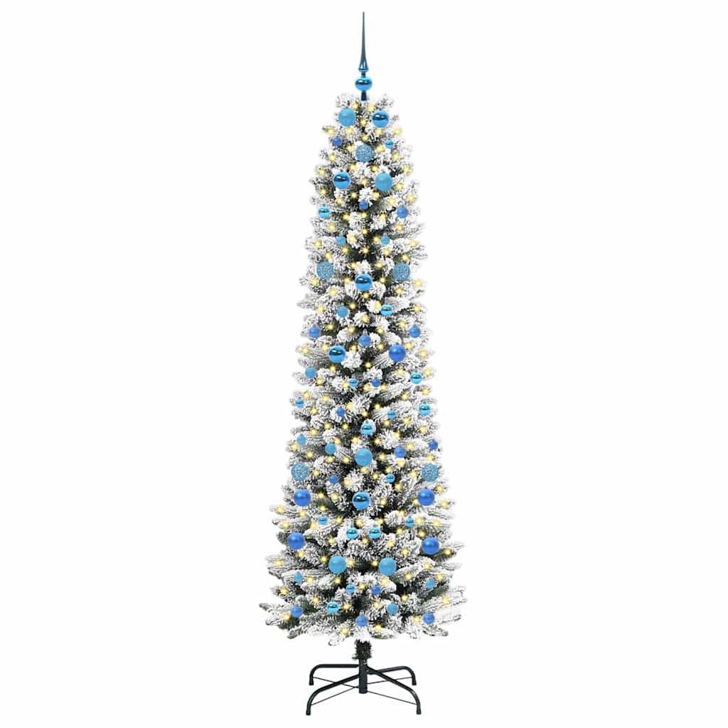 Künstlicher Weihnachtsbaum mit 300 LEDs mit Ständer Weiß 210 cm