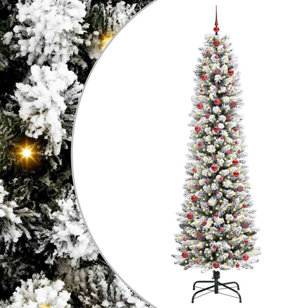 Künstlicher Weihnachtsbaum mit 300 LEDs mit Ständer Weiß 240 cm