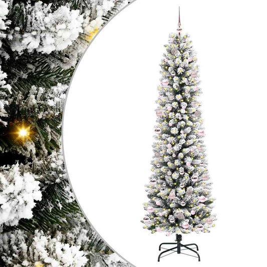 Künstlicher Weihnachtsbaum mit 300 LEDs mit Ständer Weiß 240 cm