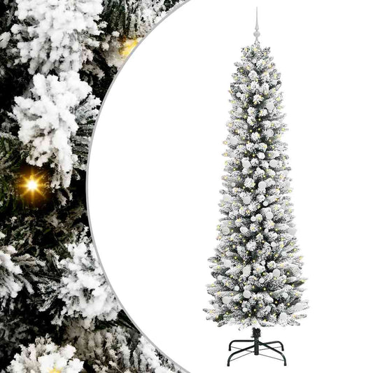 Künstlicher Weihnachtsbaum mit 300 LEDs mit Ständer Weiß 240 cm