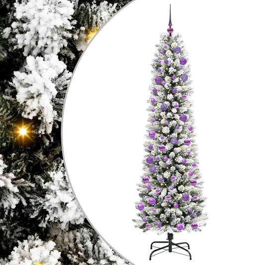 Künstlicher Weihnachtsbaum mit 300 LEDs mit Ständer Weiß 240 cm