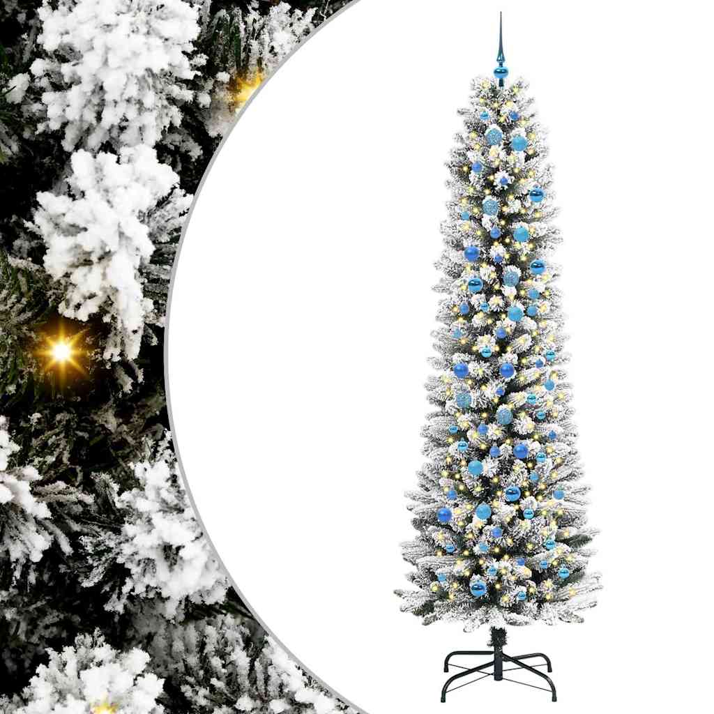 Künstlicher Weihnachtsbaum mit 300 LEDs mit Ständer Weiß 240 cm