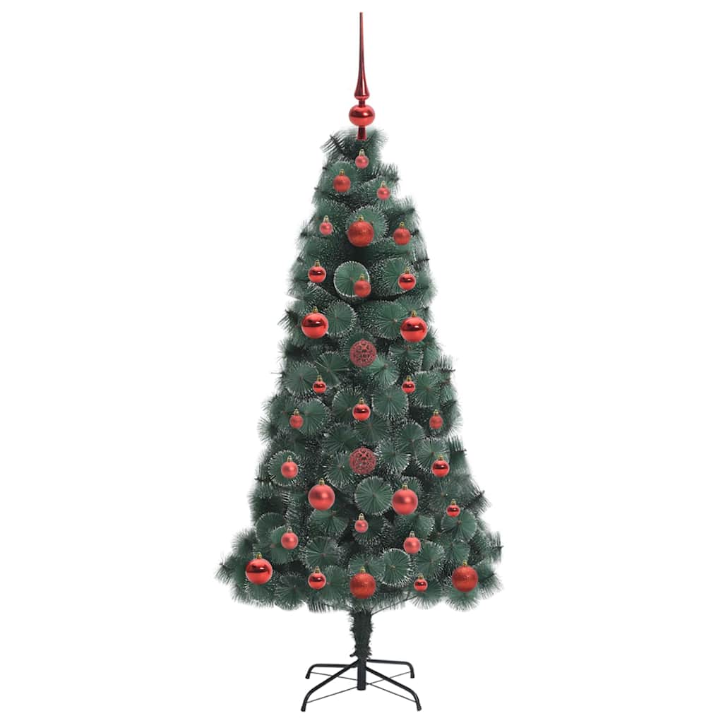 Künstlicher vorbeleuchteter Weihnachtsbaum mit Kugelset 120 cm