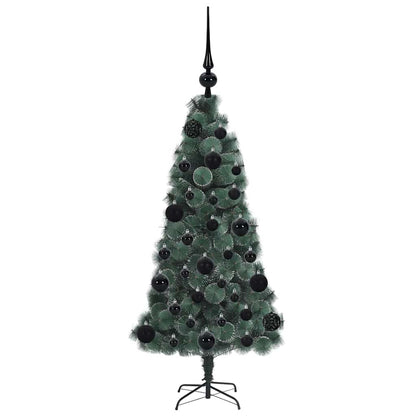Künstlicher vorbeleuchteter Weihnachtsbaum mit Kugelset 120 cm
