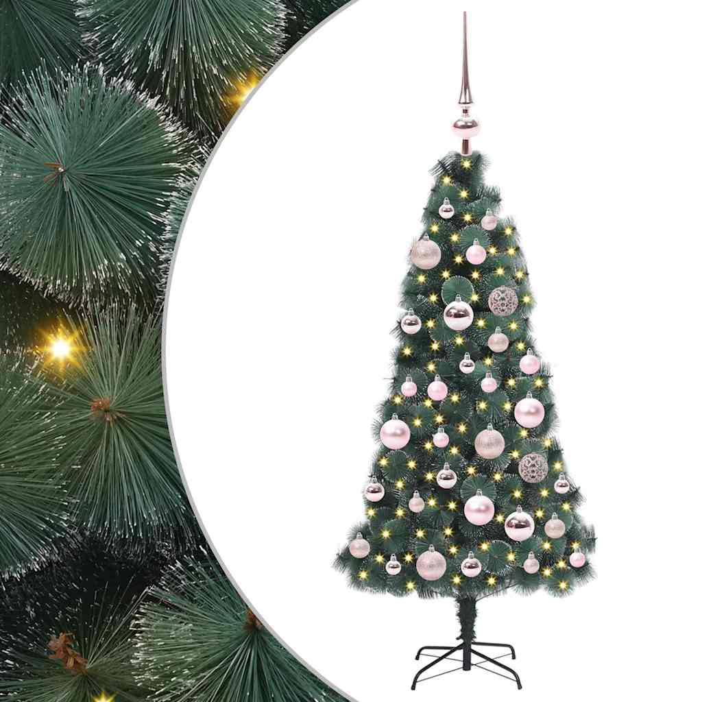 Albero di Natale artificiale preilluminato con set di palline, 120 cm