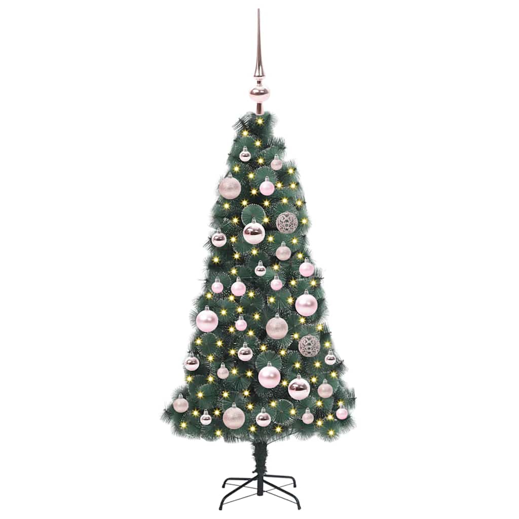 Albero di Natale artificiale preilluminato con set di palline, 120 cm
