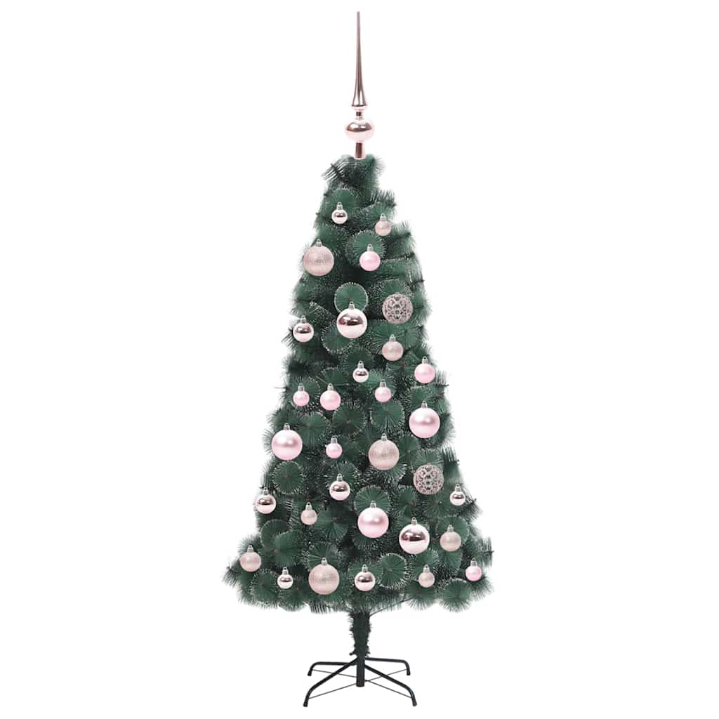 Albero di Natale artificiale preilluminato con set di palline, 120 cm