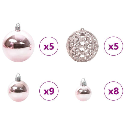 Albero di Natale artificiale preilluminato con set di palline, 120 cm