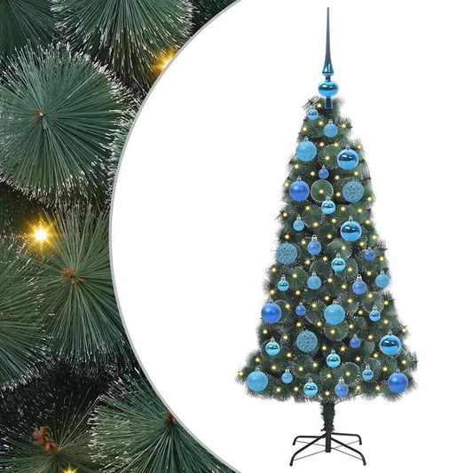Künstlicher vorbeleuchteter Weihnachtsbaum mit Kugelset 120 cm