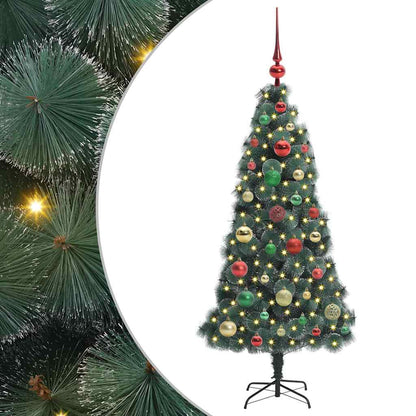 Künstlicher vorbeleuchteter Weihnachtsbaum mit Kugelset 120 cm