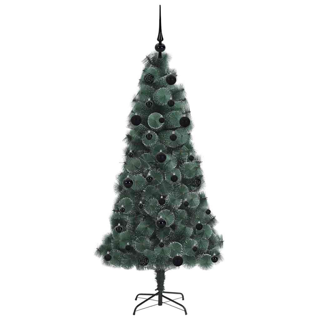 Künstlicher vorbeleuchteter Weihnachtsbaum mit Kugelset 150 cm