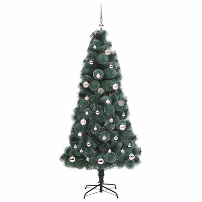 Künstlicher vorbeleuchteter Weihnachtsbaum mit Kugelset 150 cm