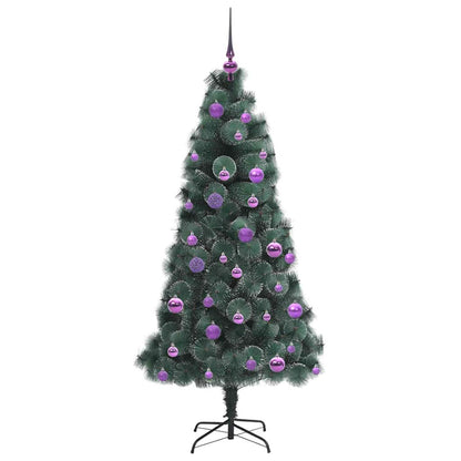 Künstlicher vorbeleuchteter Weihnachtsbaum mit Kugelset 150 cm