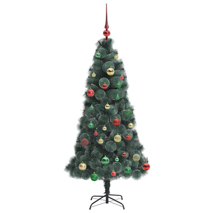 Künstlicher vorbeleuchteter Weihnachtsbaum mit Kugelset 150 cm