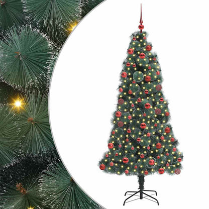 Künstlicher vorbeleuchteter Weihnachtsbaum mit Kugelset 180 cm