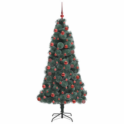 Künstlicher vorbeleuchteter Weihnachtsbaum mit Kugelset 180 cm