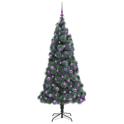 Künstlicher vorbeleuchteter Weihnachtsbaum mit Kugelset 180 cm