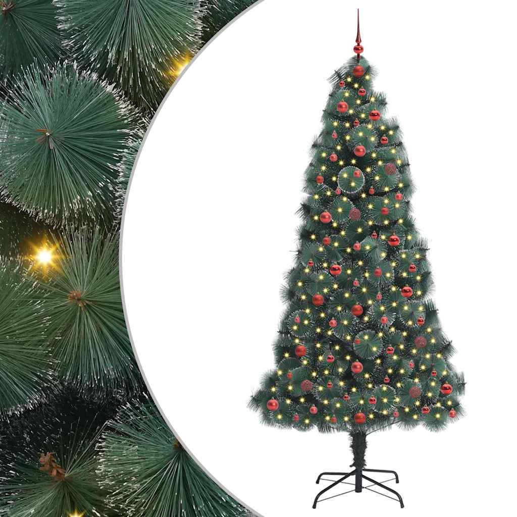 Künstlicher vorbeleuchteter Weihnachtsbaum mit Kugelset 240 cm
