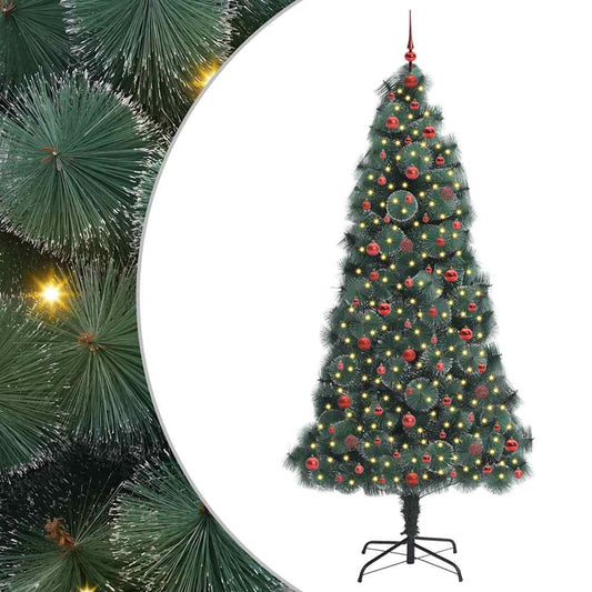 Künstlicher vorbeleuchteter Weihnachtsbaum mit Kugelset 240 cm