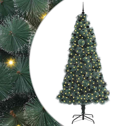 Künstlicher vorbeleuchteter Weihnachtsbaum mit Kugelset 240 cm