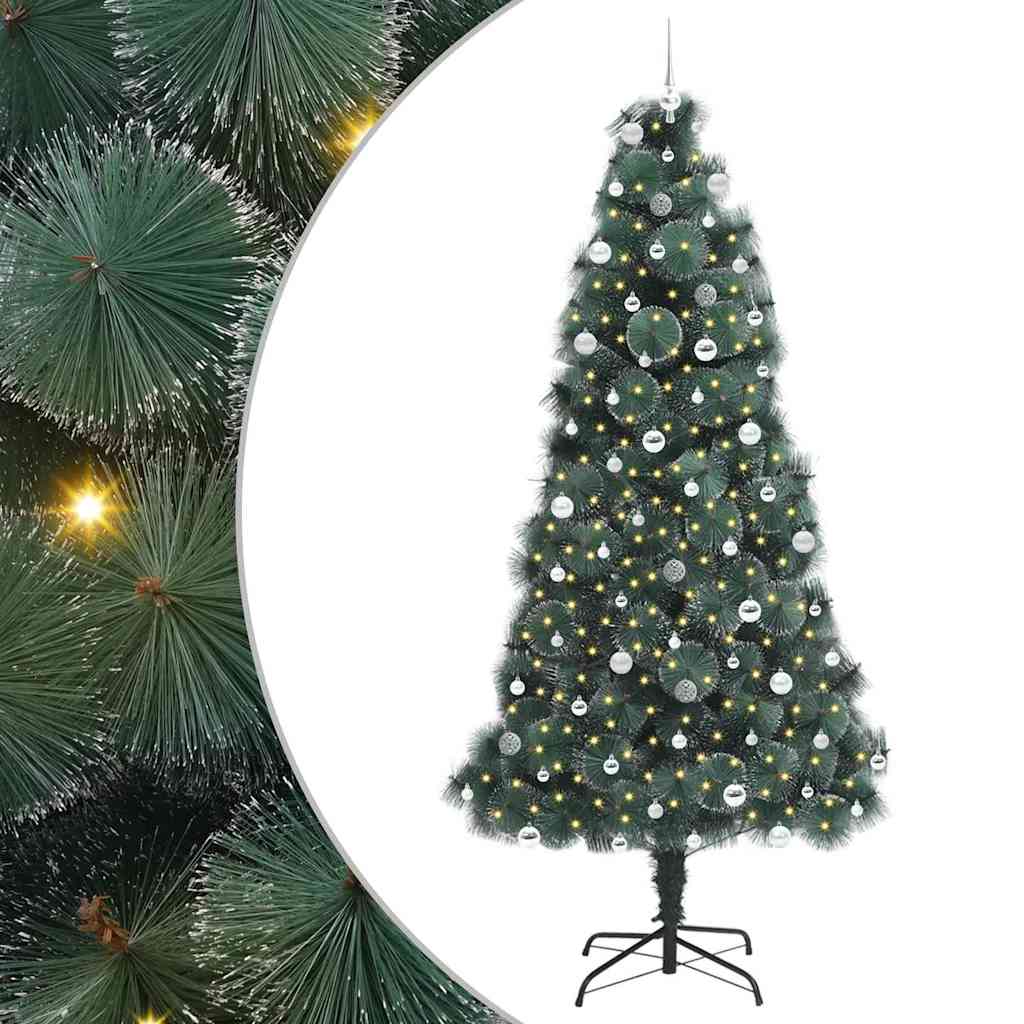 Künstlicher vorbeleuchteter Weihnachtsbaum mit Kugelset 240 cm