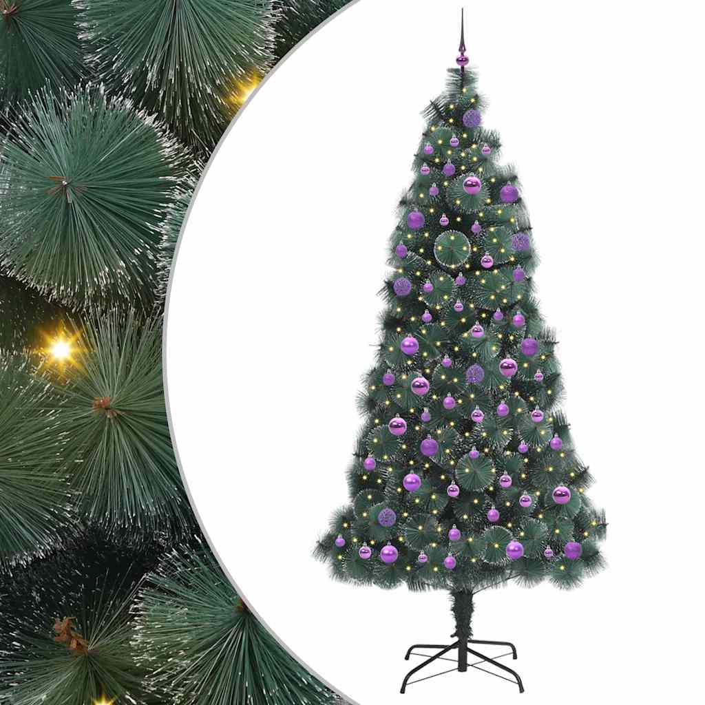 Künstlicher vorbeleuchteter Weihnachtsbaum mit Kugelset 240 cm