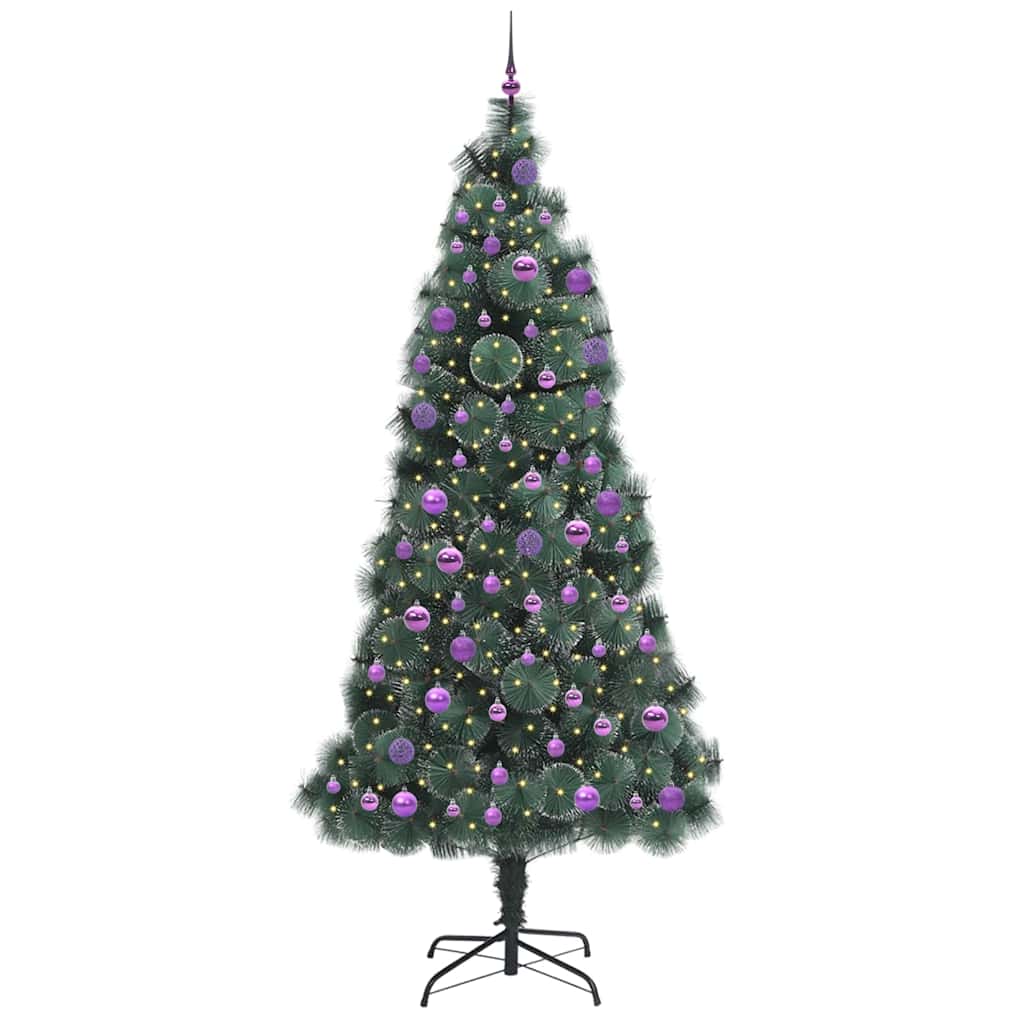 Künstlicher vorbeleuchteter Weihnachtsbaum mit Kugelset 240 cm