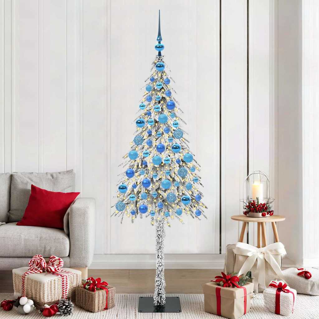 Albero di Natale con 300 LED, bianco, 180 cm, PE e acciaio