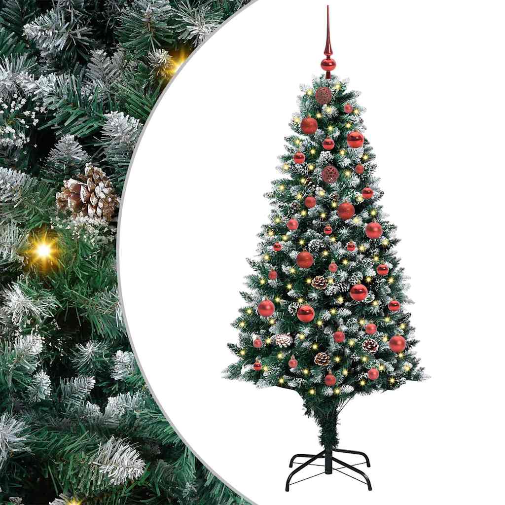 Künstlicher Weihnachtsbaum mit 150 LEDs mit Ständer Grün 150 cm