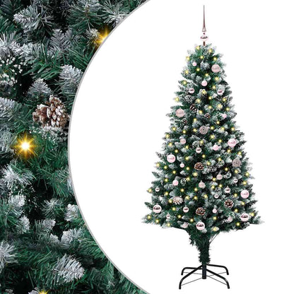 Künstlicher Weihnachtsbaum mit 150 LEDs mit Ständer Grün 150 cm