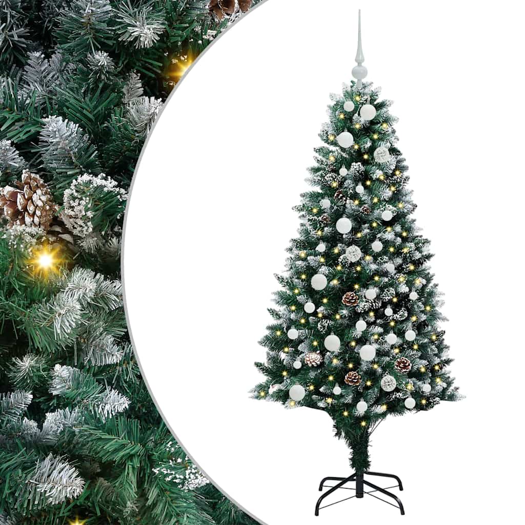 Künstlicher Weihnachtsbaum mit 150 LEDs mit Ständer Grün 150 cm