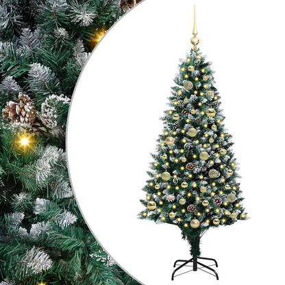 Künstlicher Weihnachtsbaum mit 150 LEDs mit Ständer Grün 150 cm