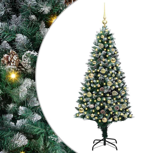 Künstlicher Weihnachtsbaum mit 150 LEDs mit Ständer Grün 150 cm