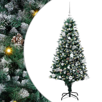 Albero di Natale artificiale con 150 LED con supporto verde 150 cm