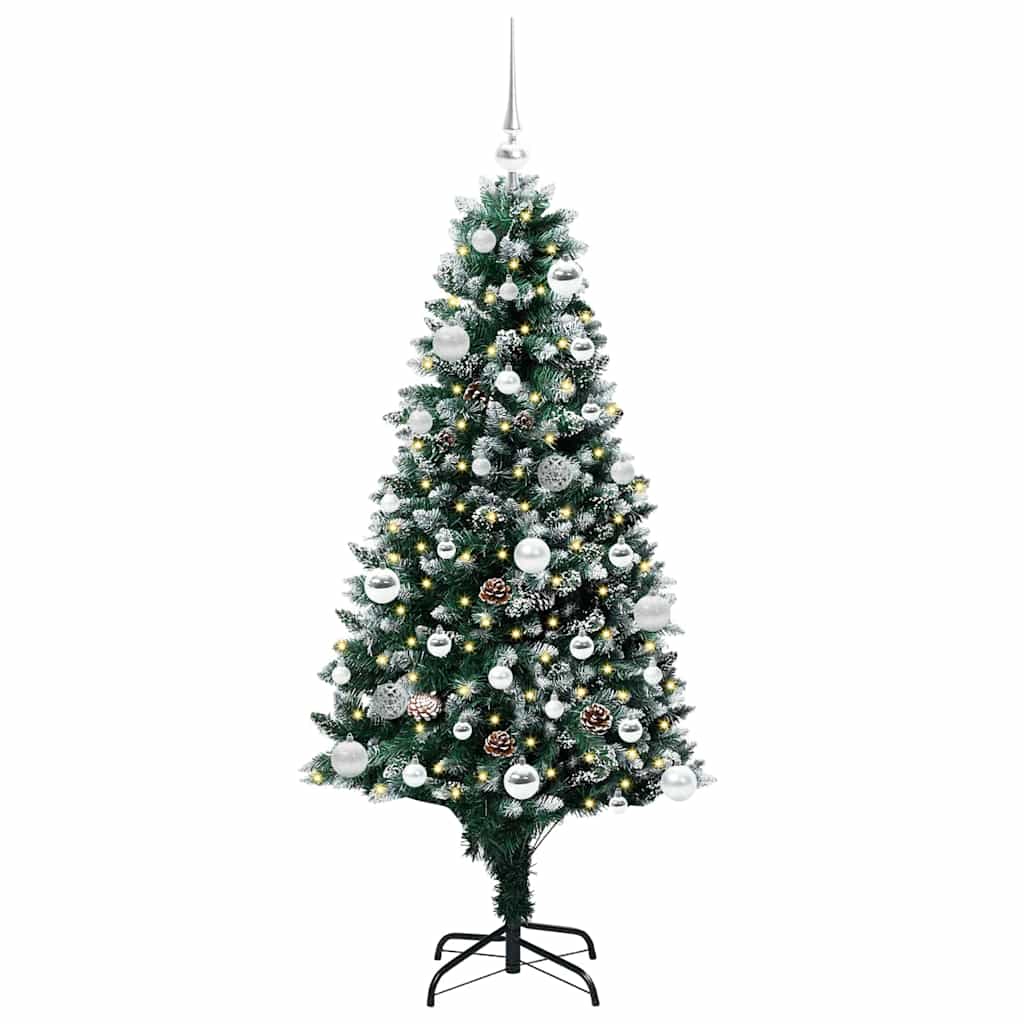 Albero di Natale artificiale con 150 LED con supporto verde 150 cm