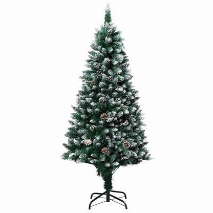 Albero di Natale artificiale con 150 LED con supporto verde 150 cm