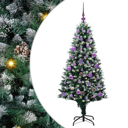 Künstlicher Weihnachtsbaum mit 150 LEDs mit Ständer Grün 150 cm