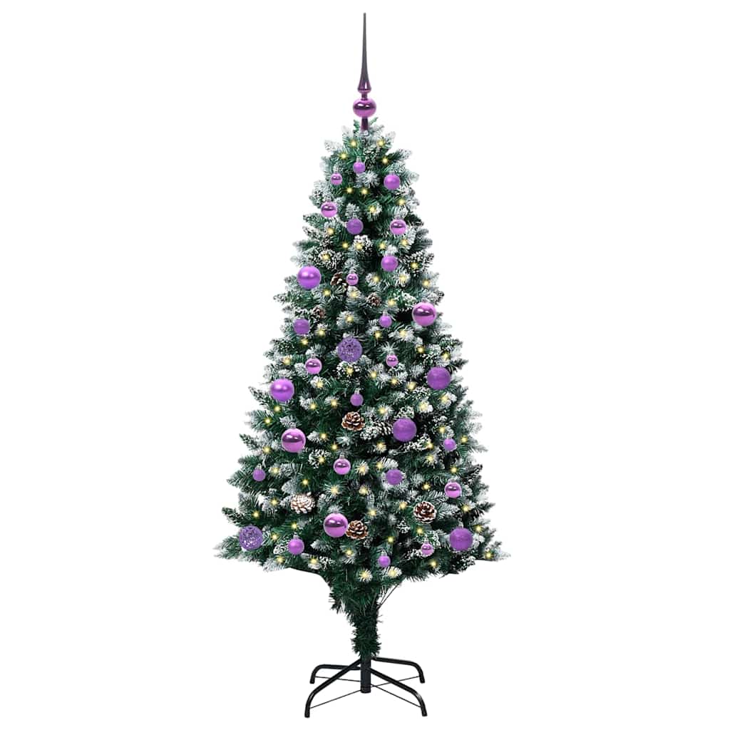 Künstlicher Weihnachtsbaum mit 150 LEDs mit Ständer Grün 150 cm