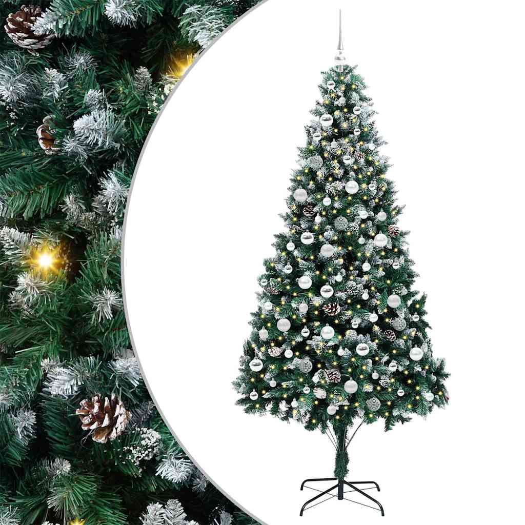 Künstlicher Weihnachtsbaum mit 300 LEDs mit Ständer Grün 210 cm