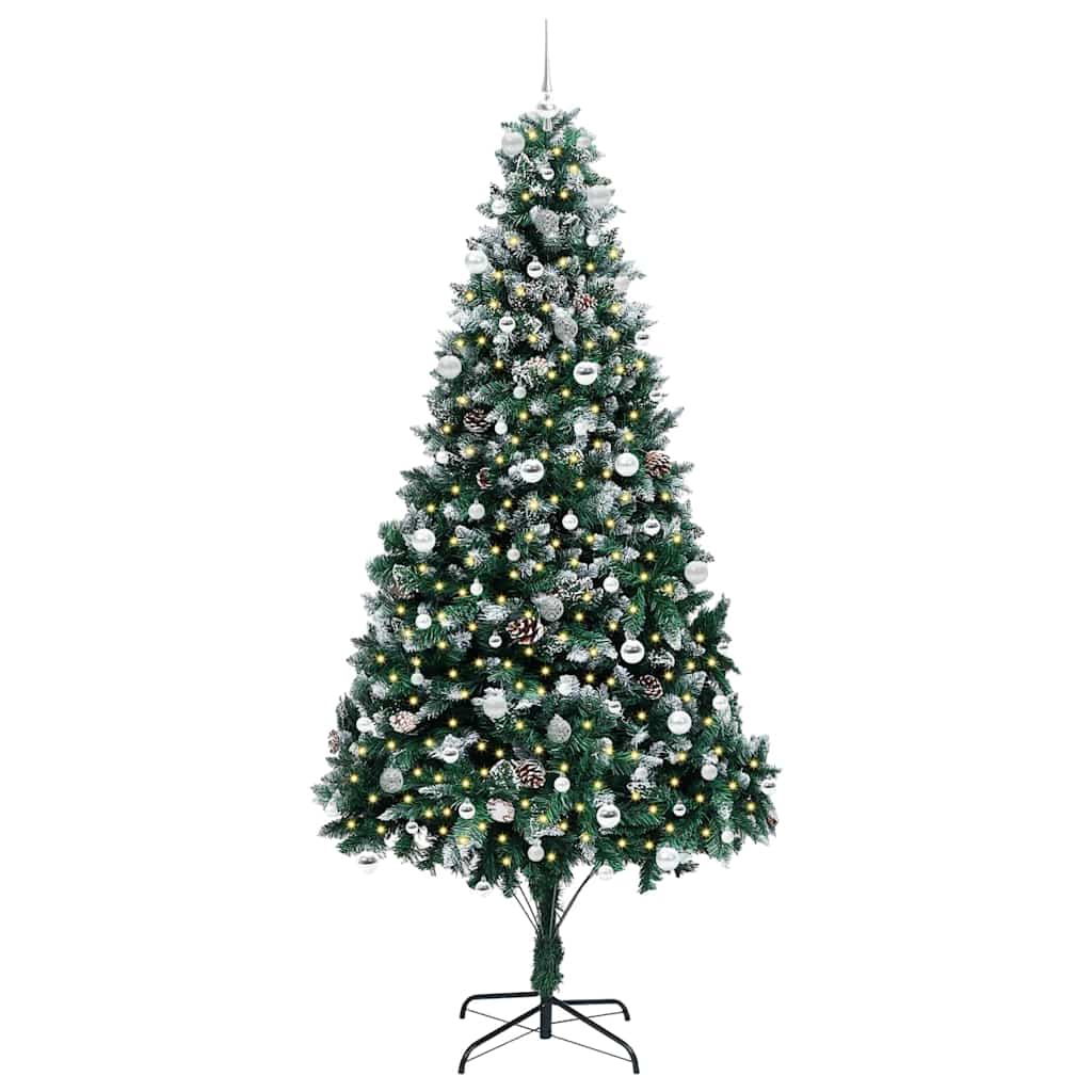 Künstlicher Weihnachtsbaum mit 300 LEDs mit Ständer Grün 240 cm