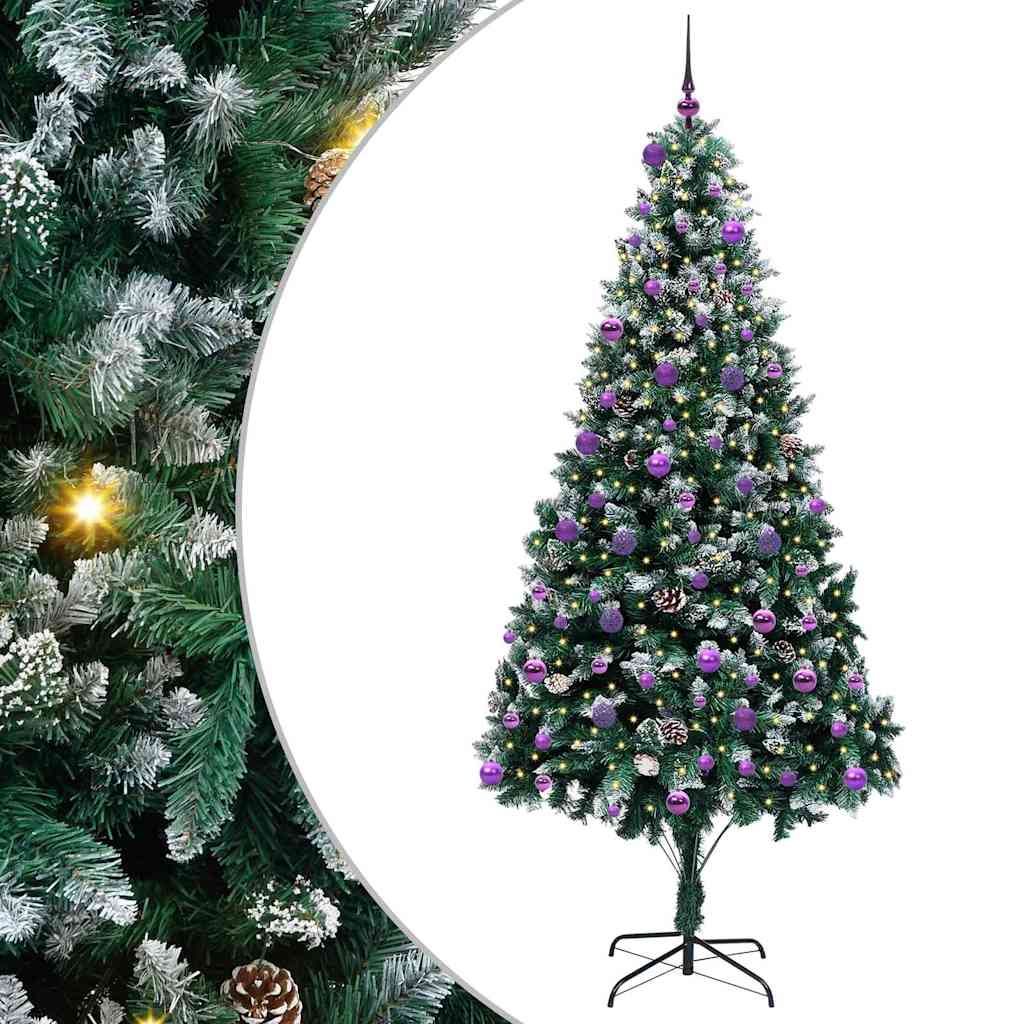 Künstlicher Weihnachtsbaum mit 300 LEDs mit Ständer Grün 240 cm