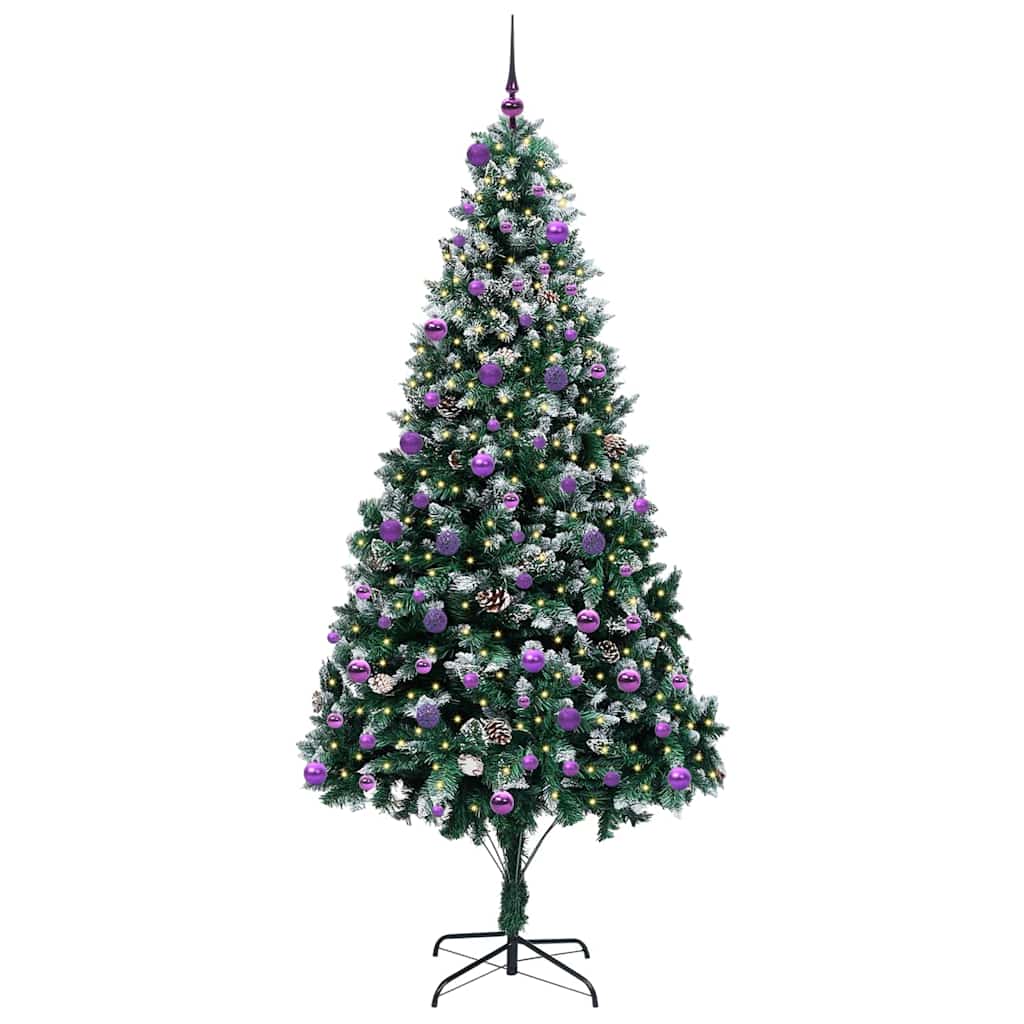Künstlicher Weihnachtsbaum mit 300 LEDs mit Ständer Grün 240 cm