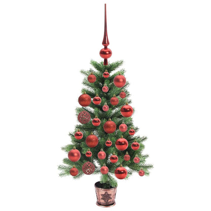 Albero di Natale con 150 LED e supporto, verde, 90 cm, PE