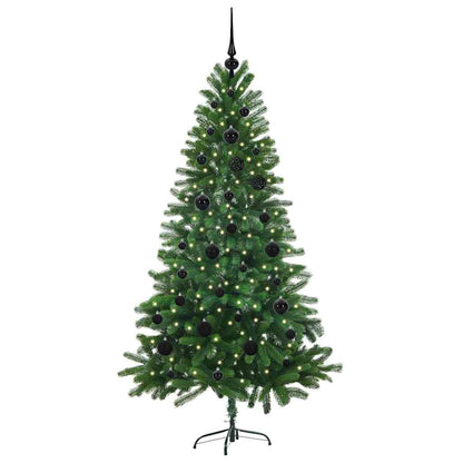 Albero di Natale con 150 LED e supporto, verde, 150 cm, PE