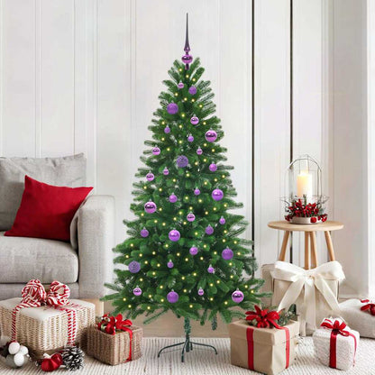 Albero di Natale con 150 LED e supporto, verde, 150 cm, PE