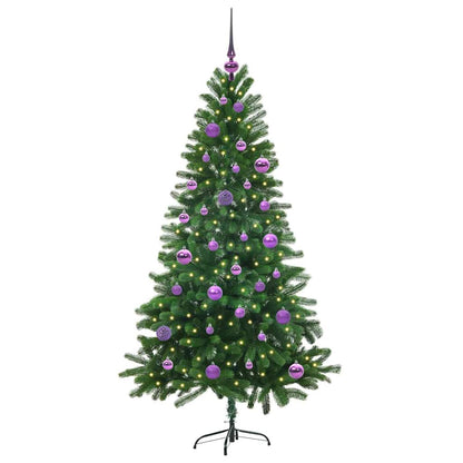 Albero di Natale con 150 LED e supporto, verde, 150 cm, PE