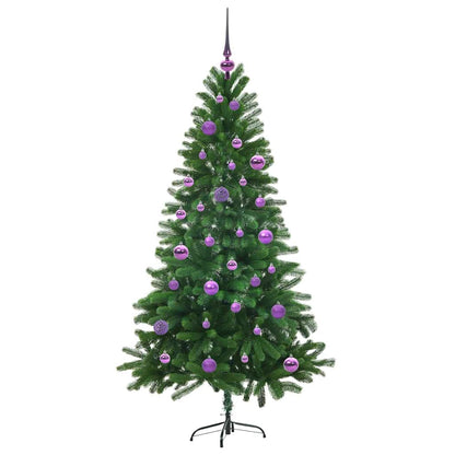 Albero di Natale con 150 LED e supporto, verde, 150 cm, PE