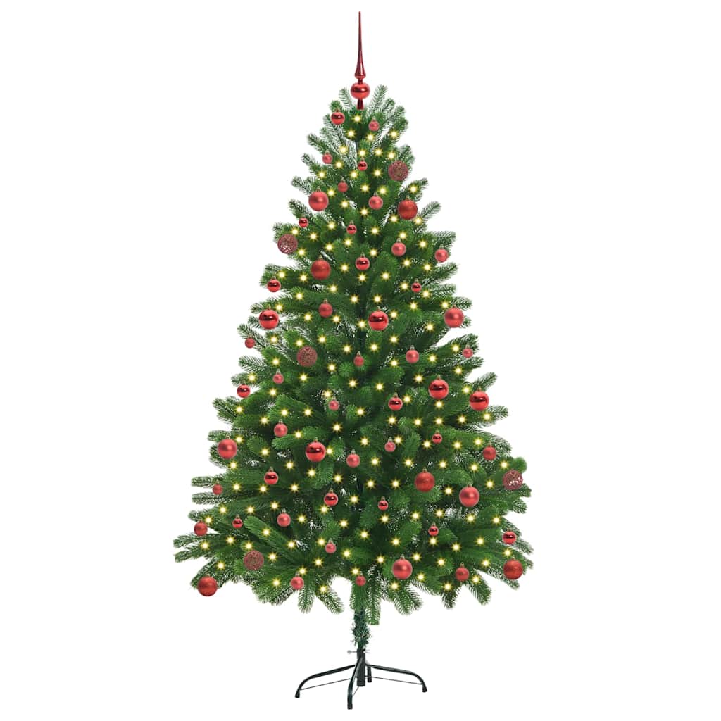 Albero di Natale con 300 LED e supporto, verde, 180 cm, PE